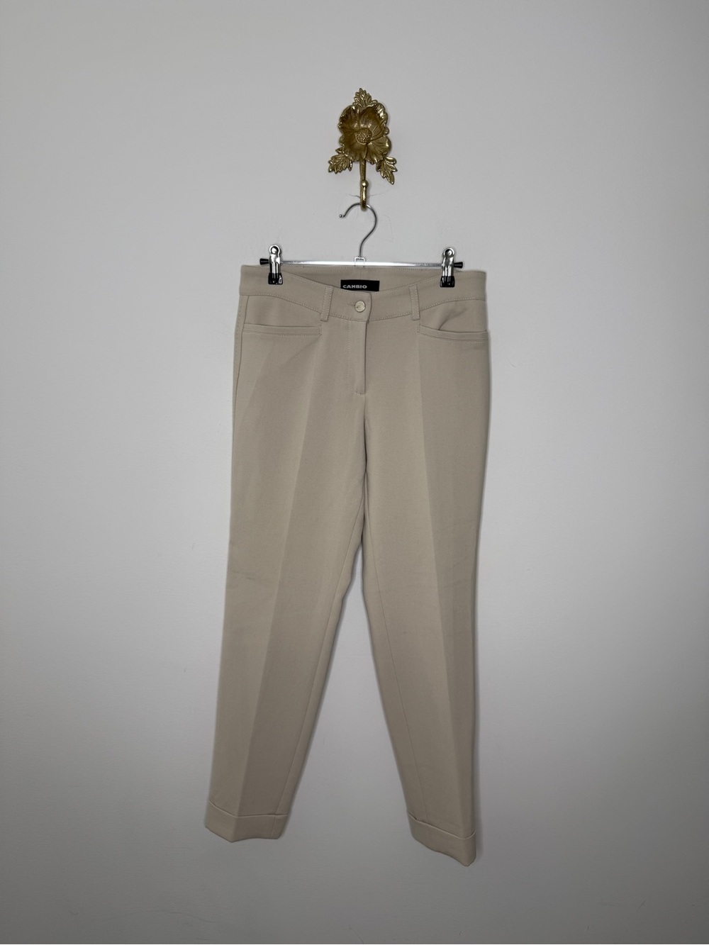 Cambio Straight Leg Khaki Pants